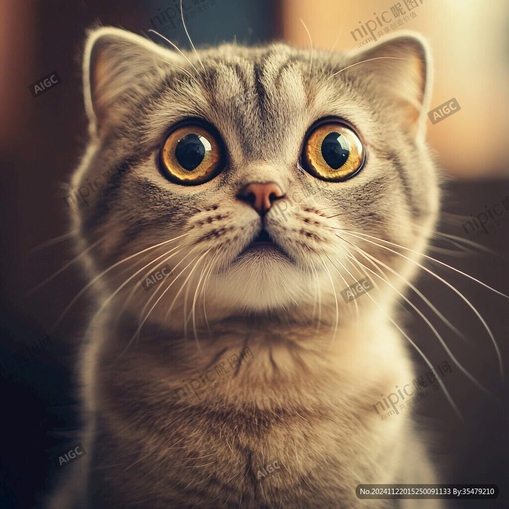 手绘大眼萌猫咪装饰画