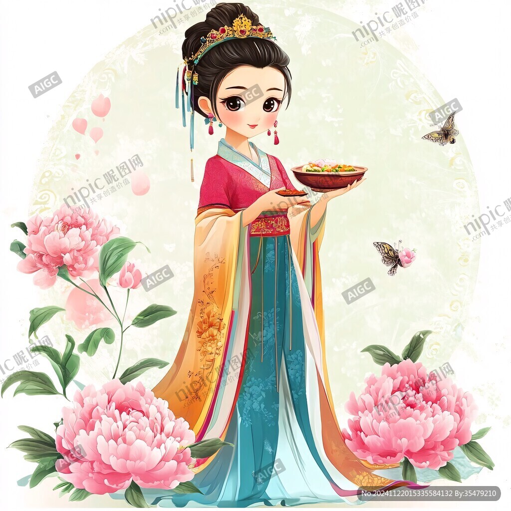 卡通汉服美女