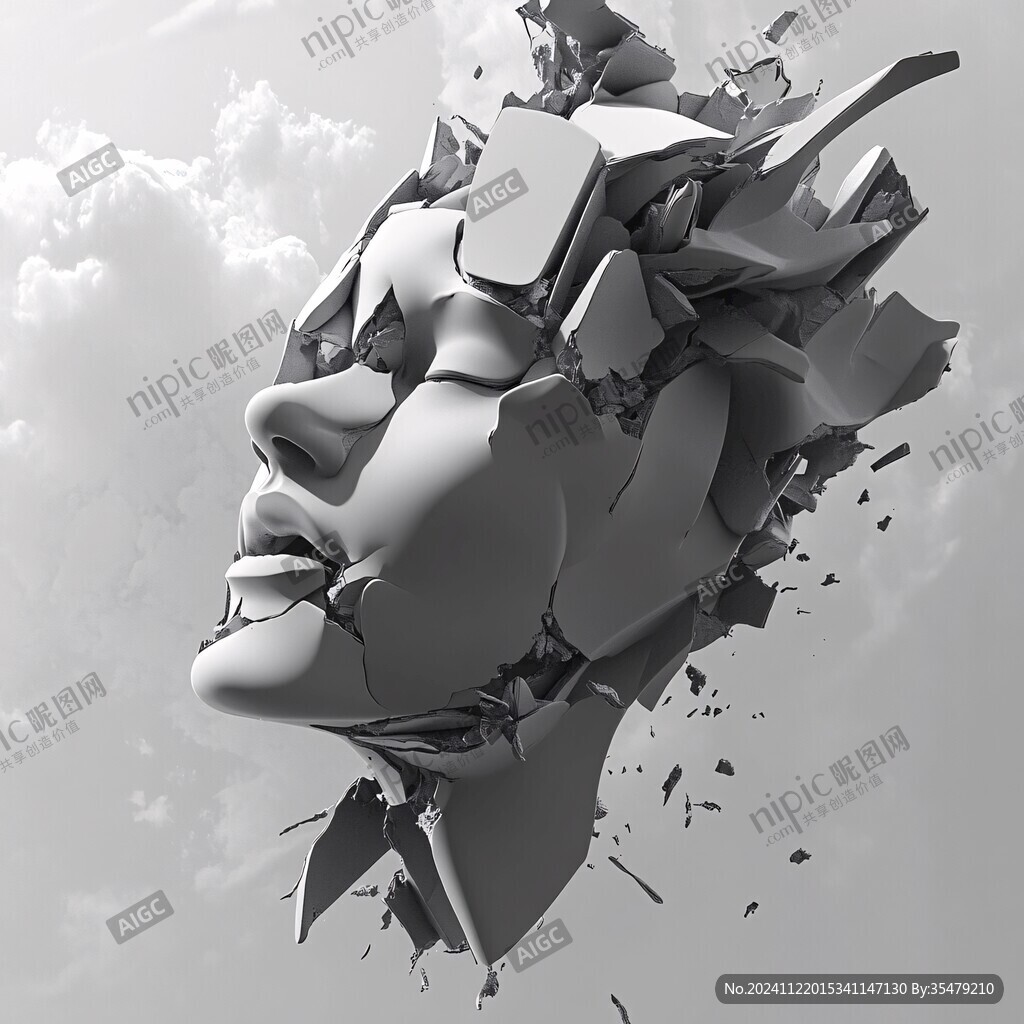 扭曲人像插画