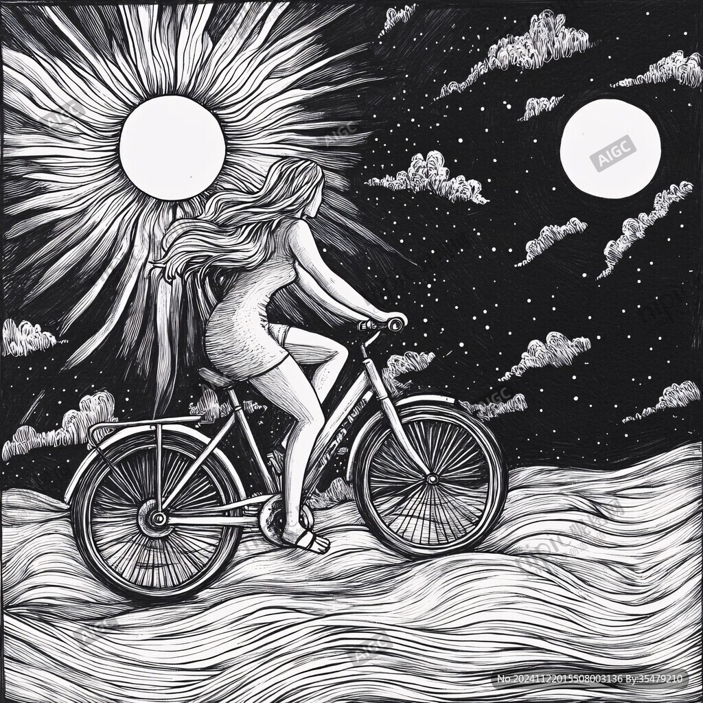 黑白画创意插画