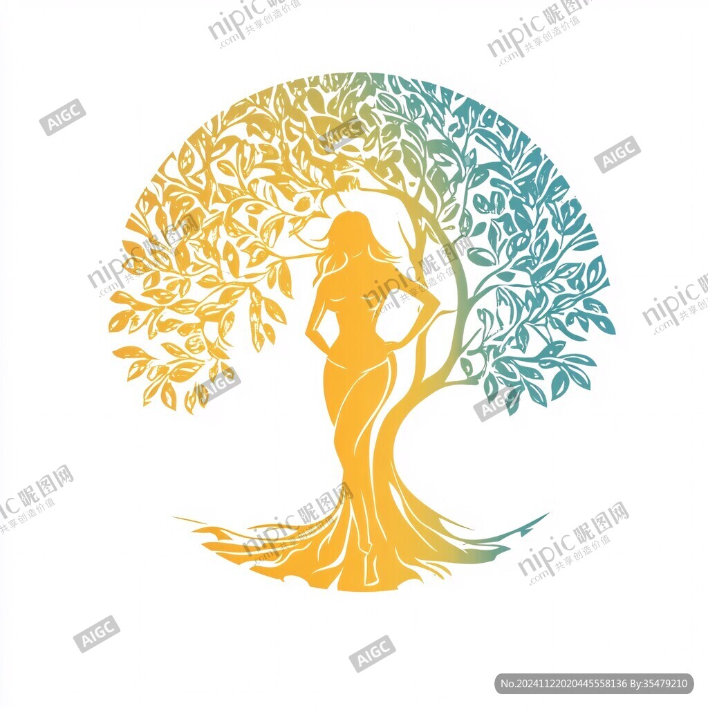 树叶女人logo