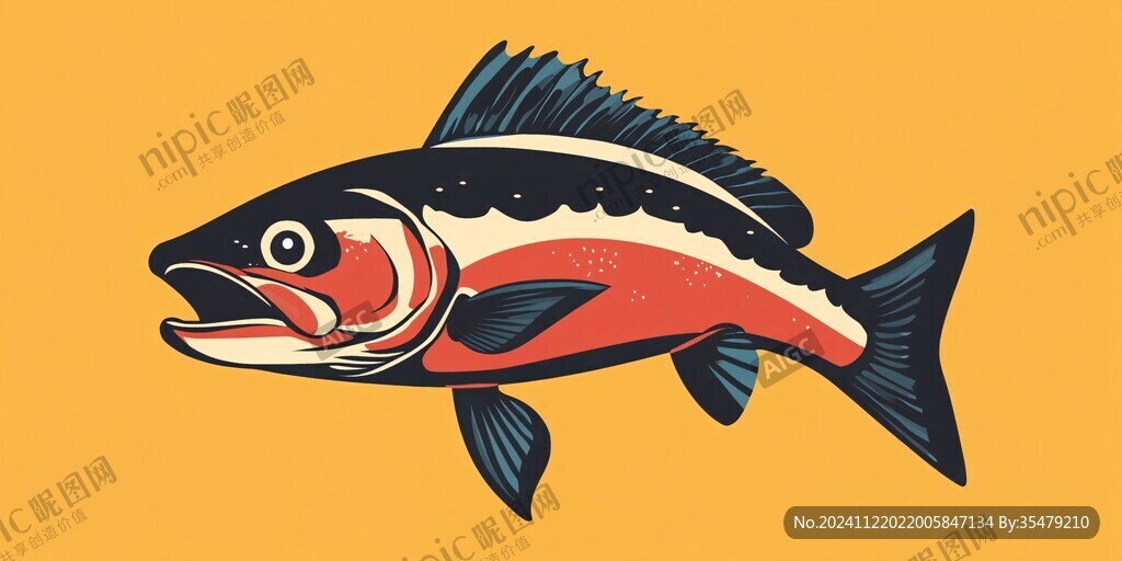 野生鱼插画