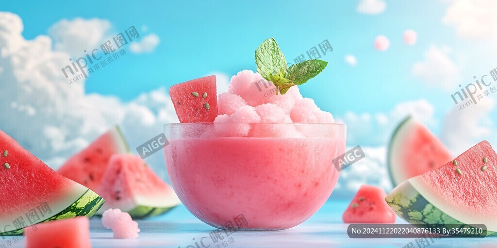 西瓜雪泡高清