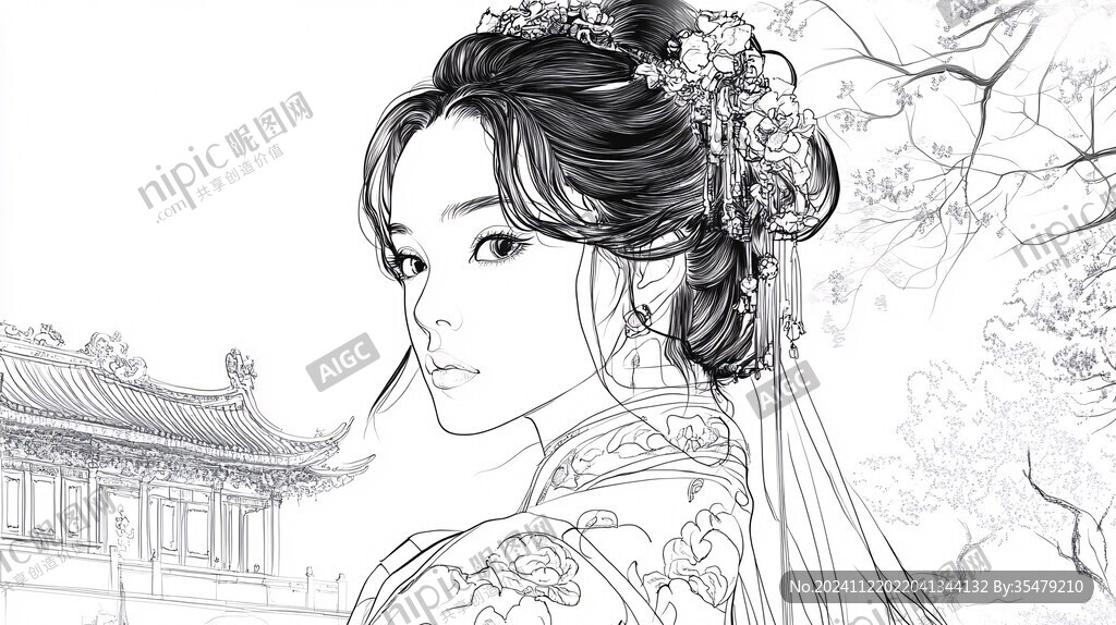 万花楼线稿