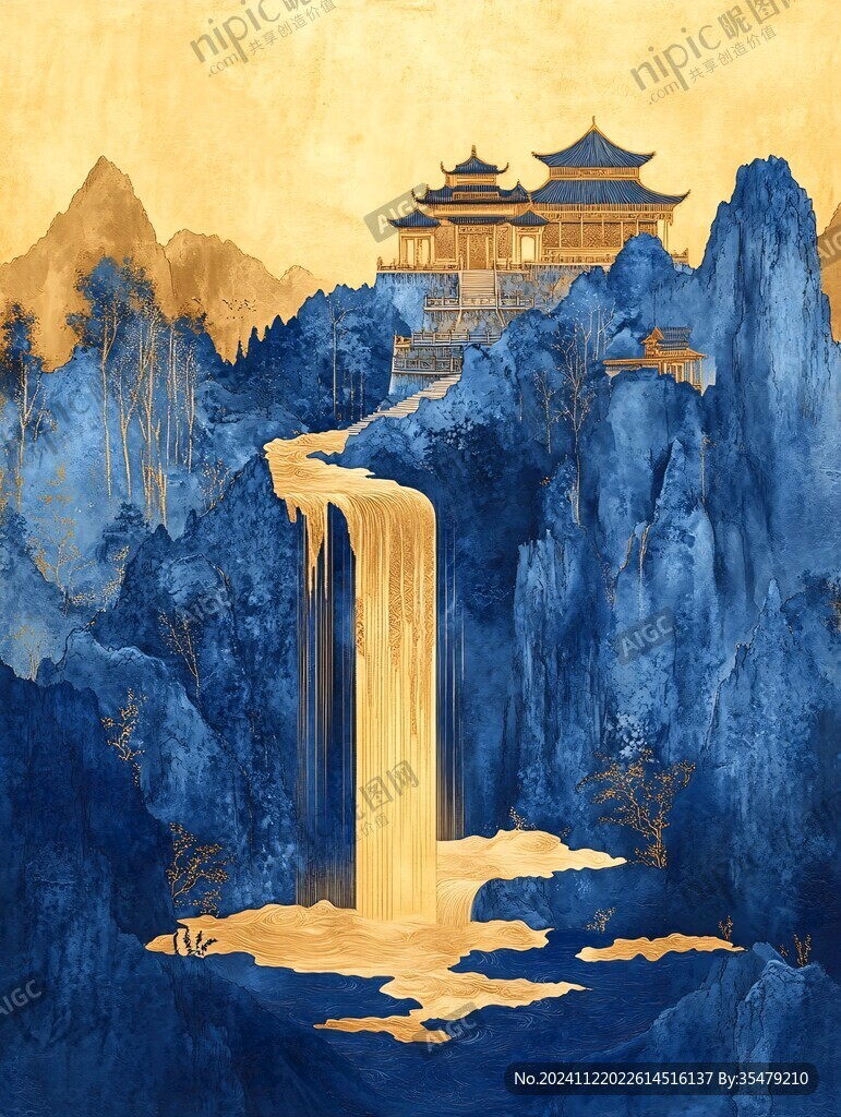 新中式楼阁皇宫山水