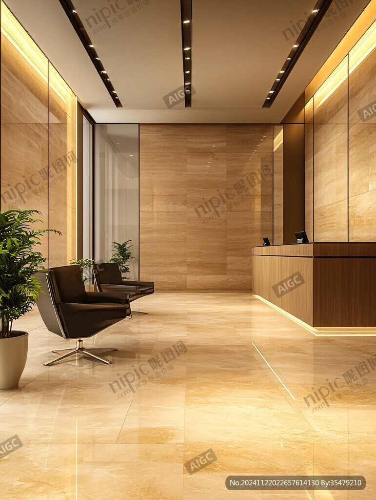 银行酒店宾馆大厅角落