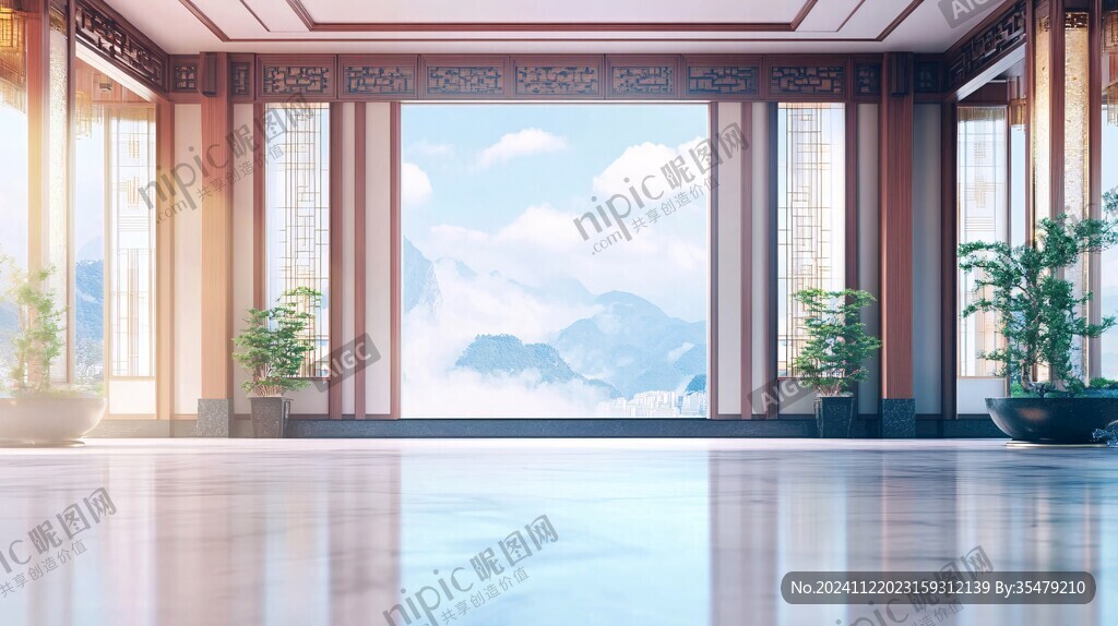 大厅水墨山