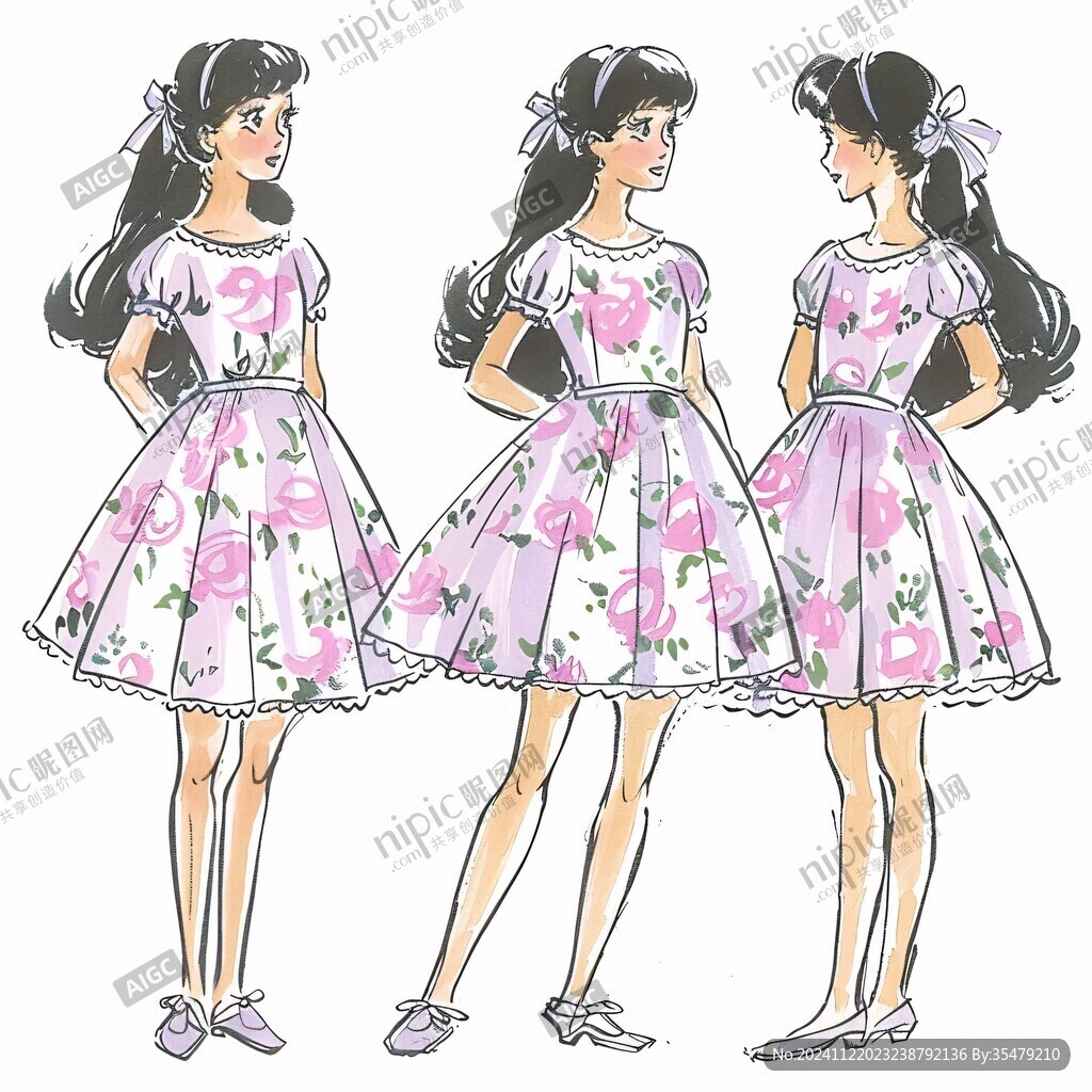 女孩服饰印花图案