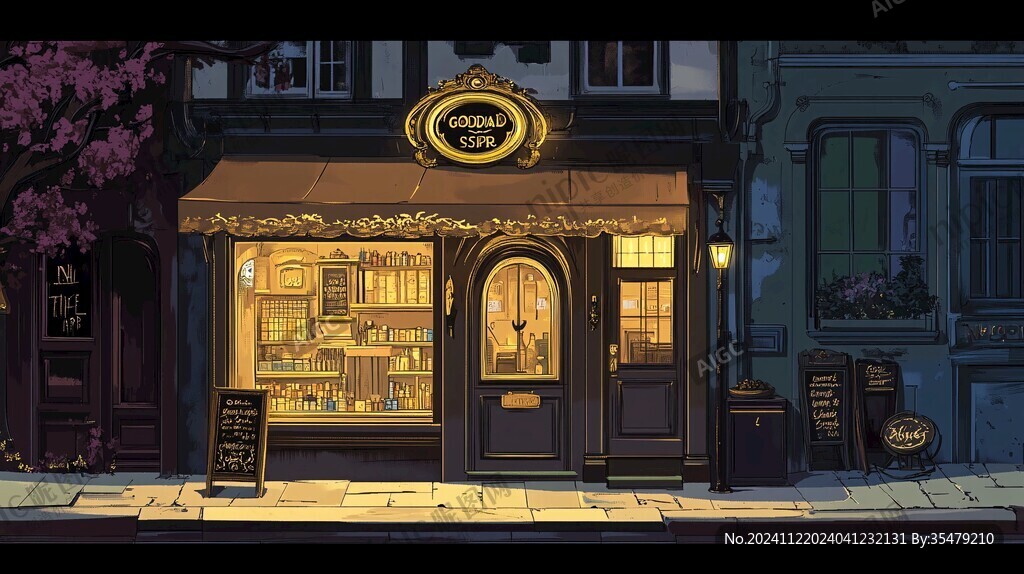 街边小店插画