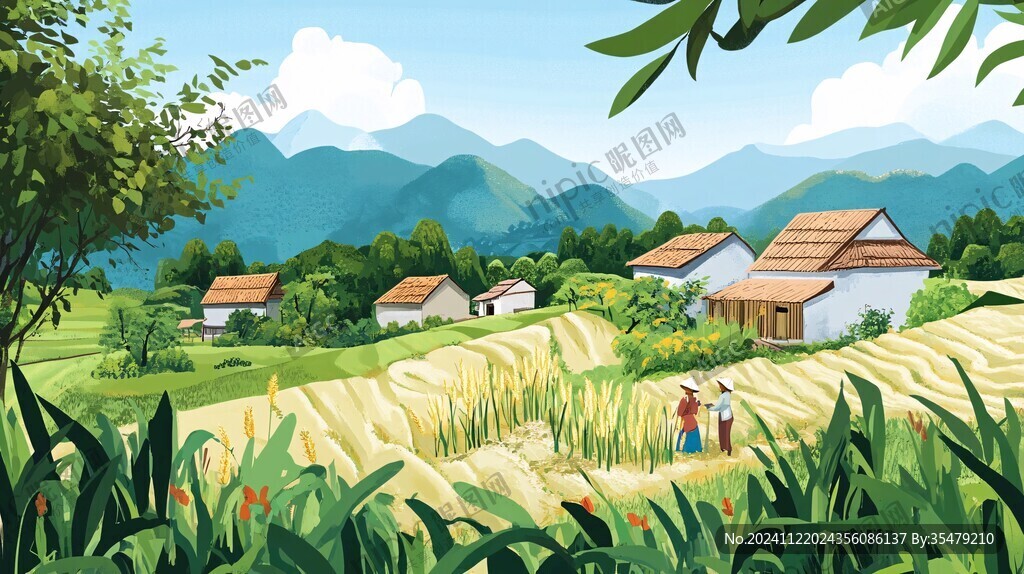 乡村振兴插画