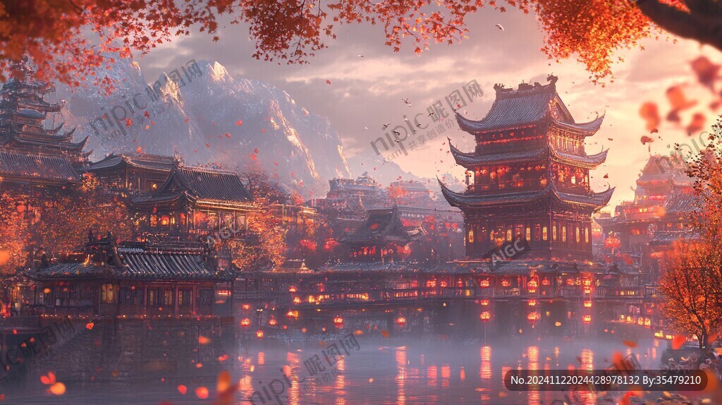 宫殿楼阁仙境仙人大殿