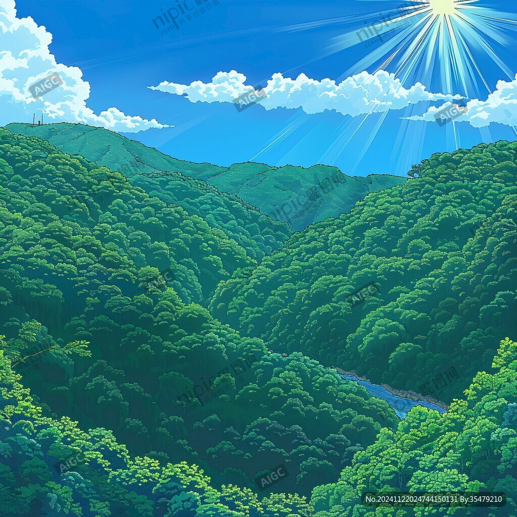 天然林风景画