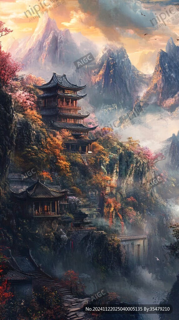宫殿楼阁仙境仙人大殿