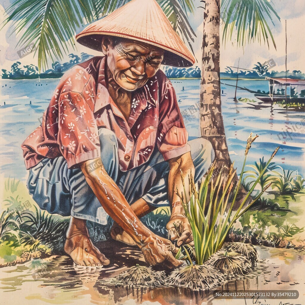 傣族插秧场景