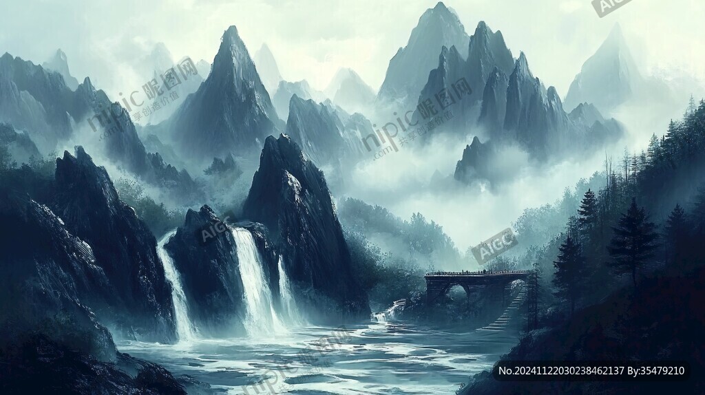 古风山水场景