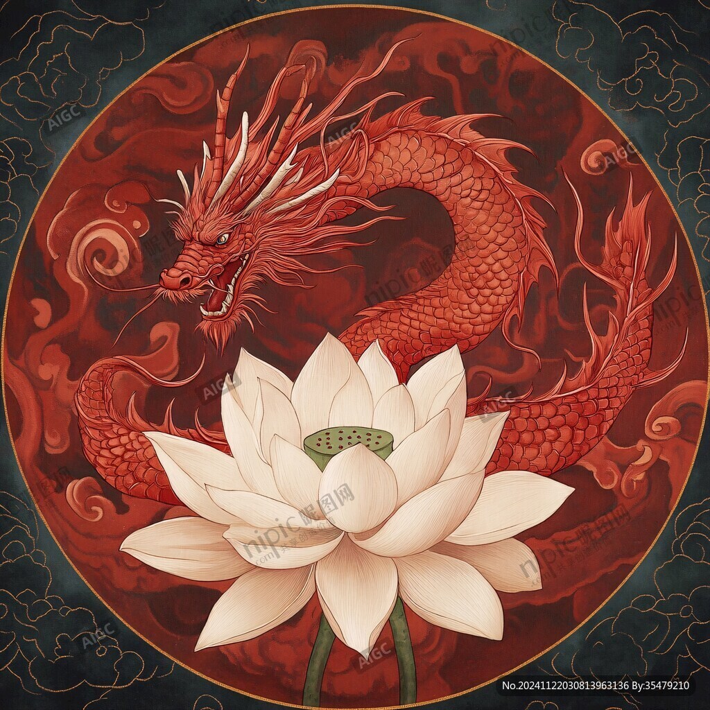 圆形龙插画