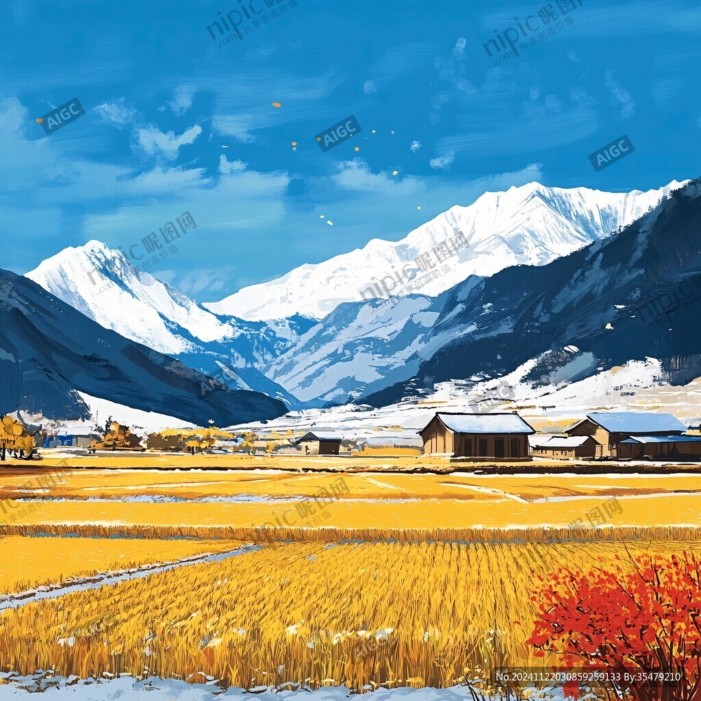 金秋雪山风光