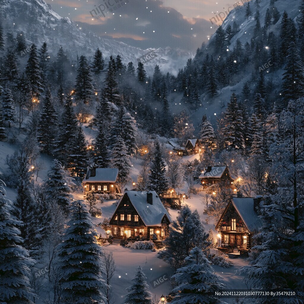 高清唯美雪夜