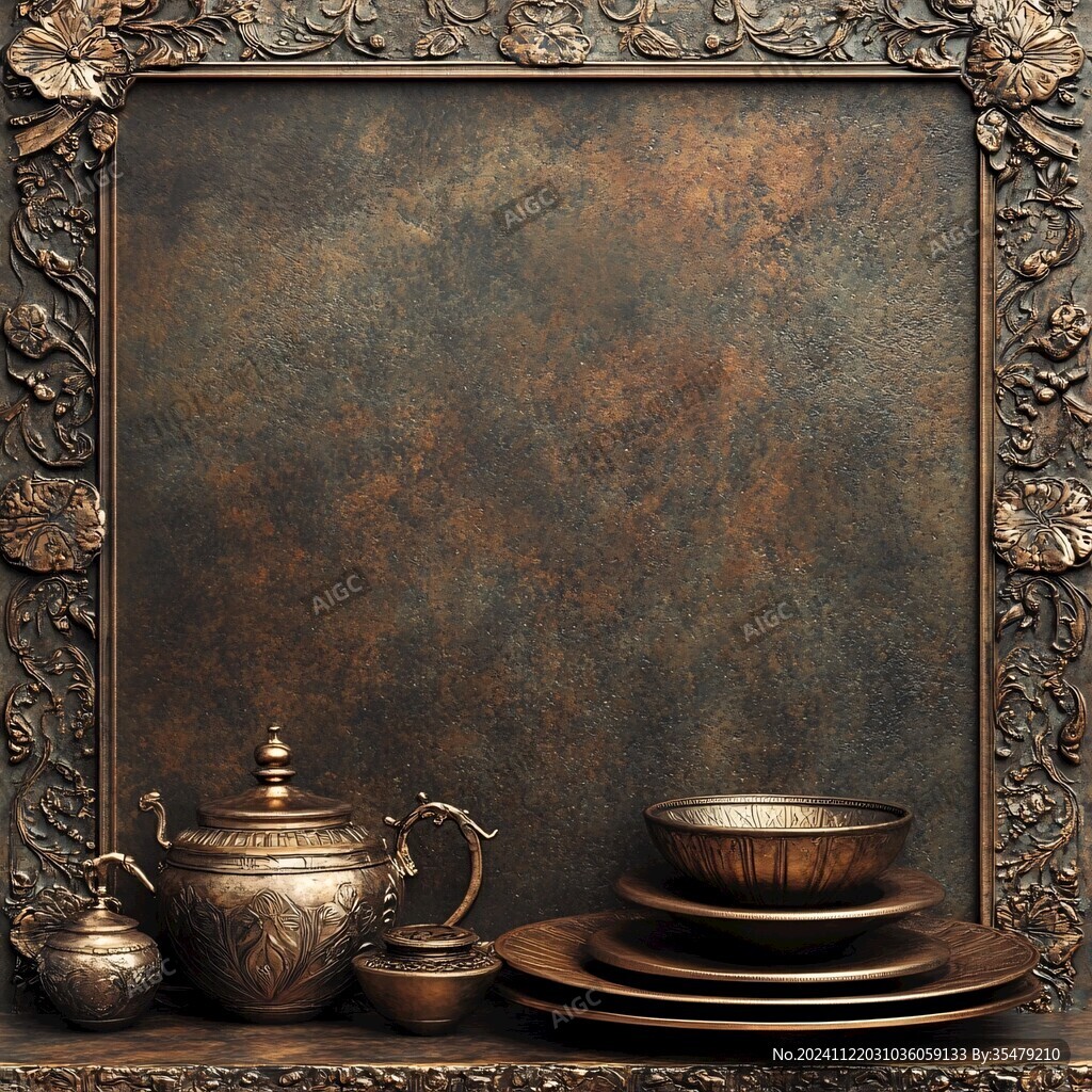餐厅画客厅画金色素材
