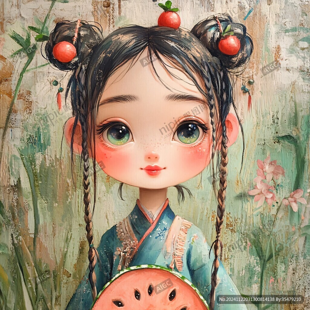 原创草莓妹插画