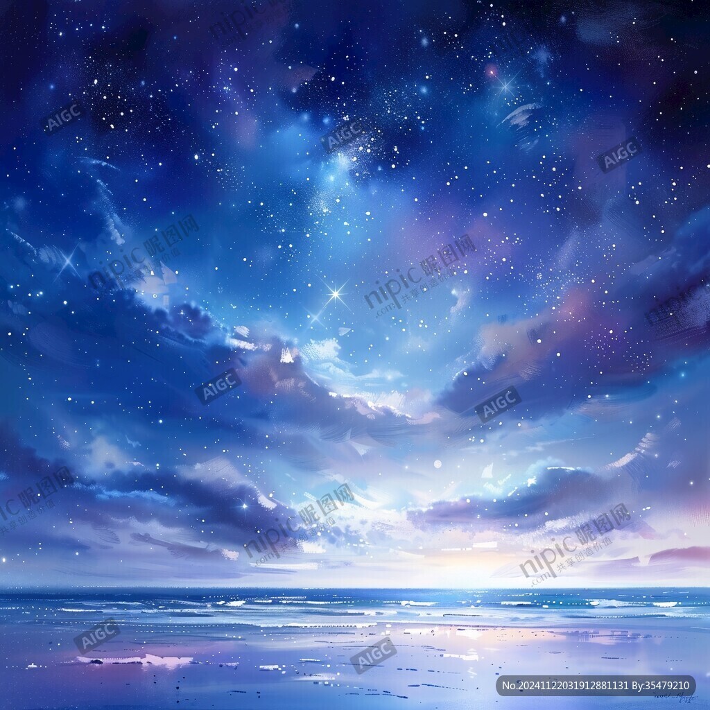 大海星空梦幻背景