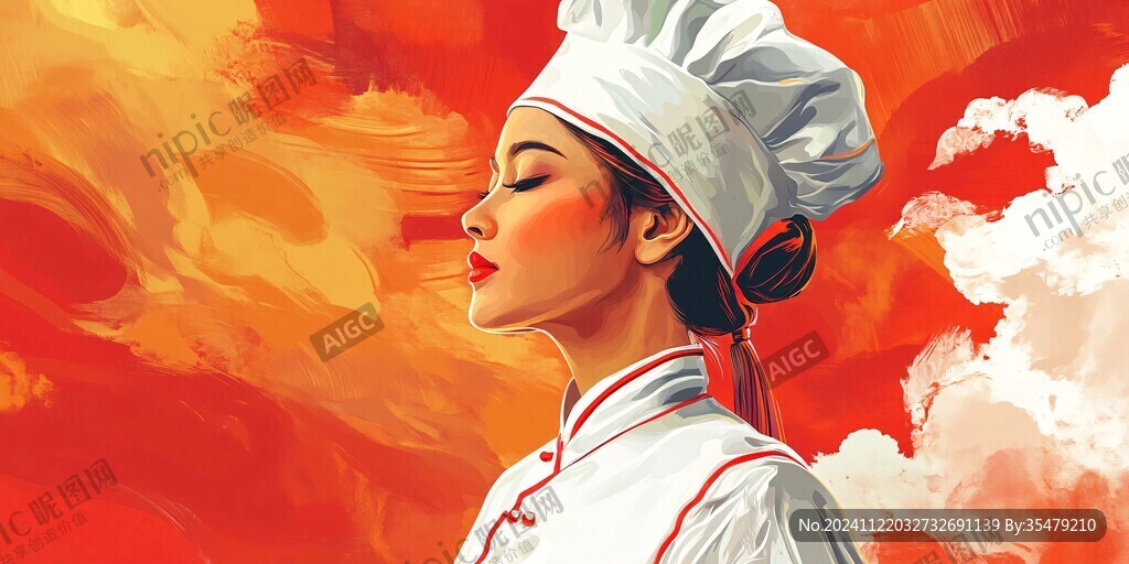 女厨师插画