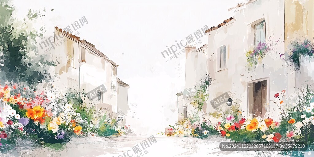 家水彩风景