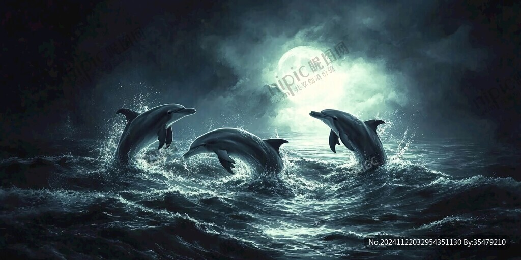 海豚3d立体画