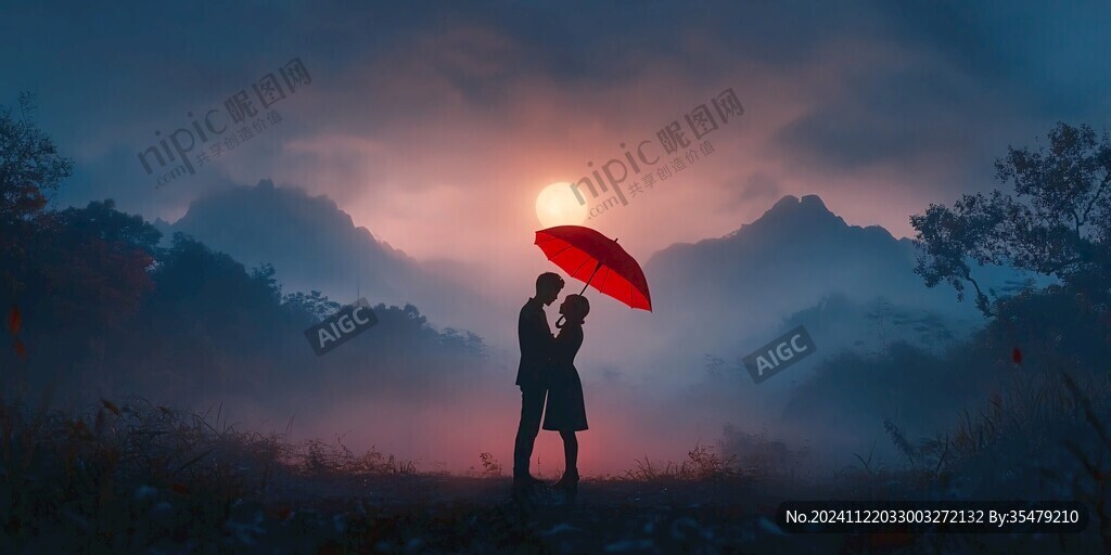 神秘求爱求婚爱情红色