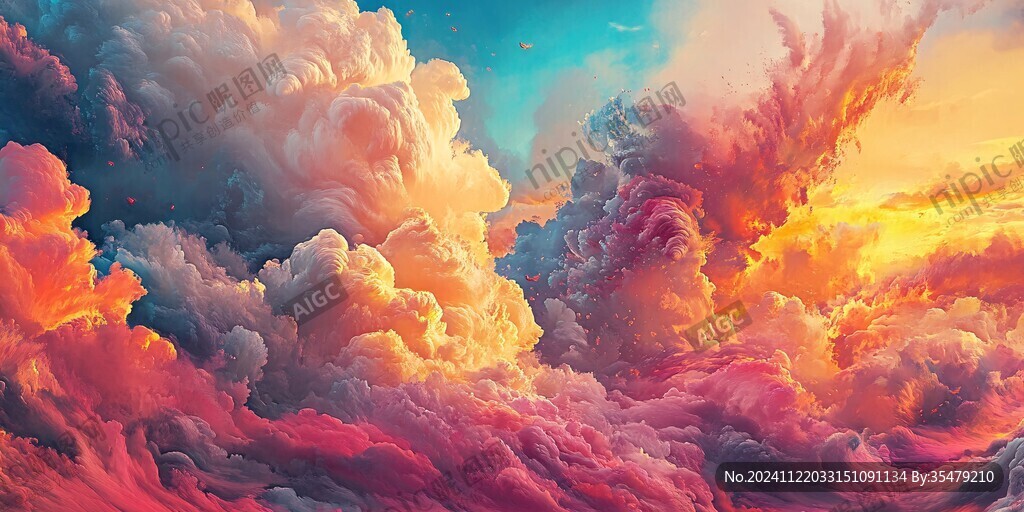炫丽云彩油画