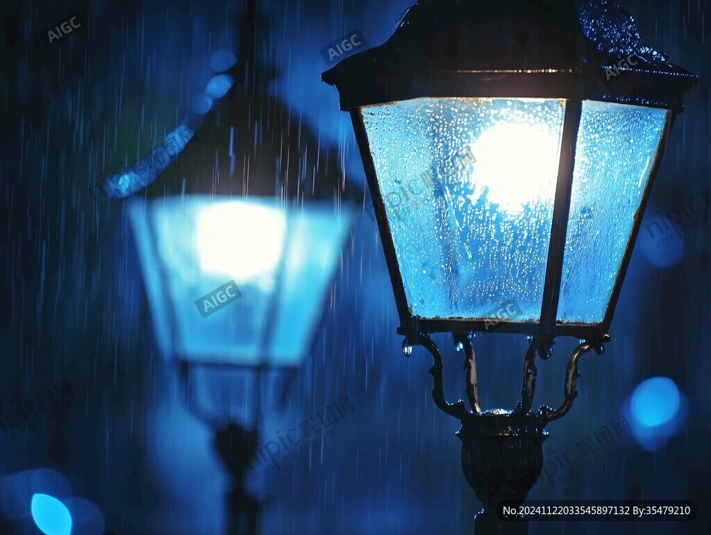 雨天街灯