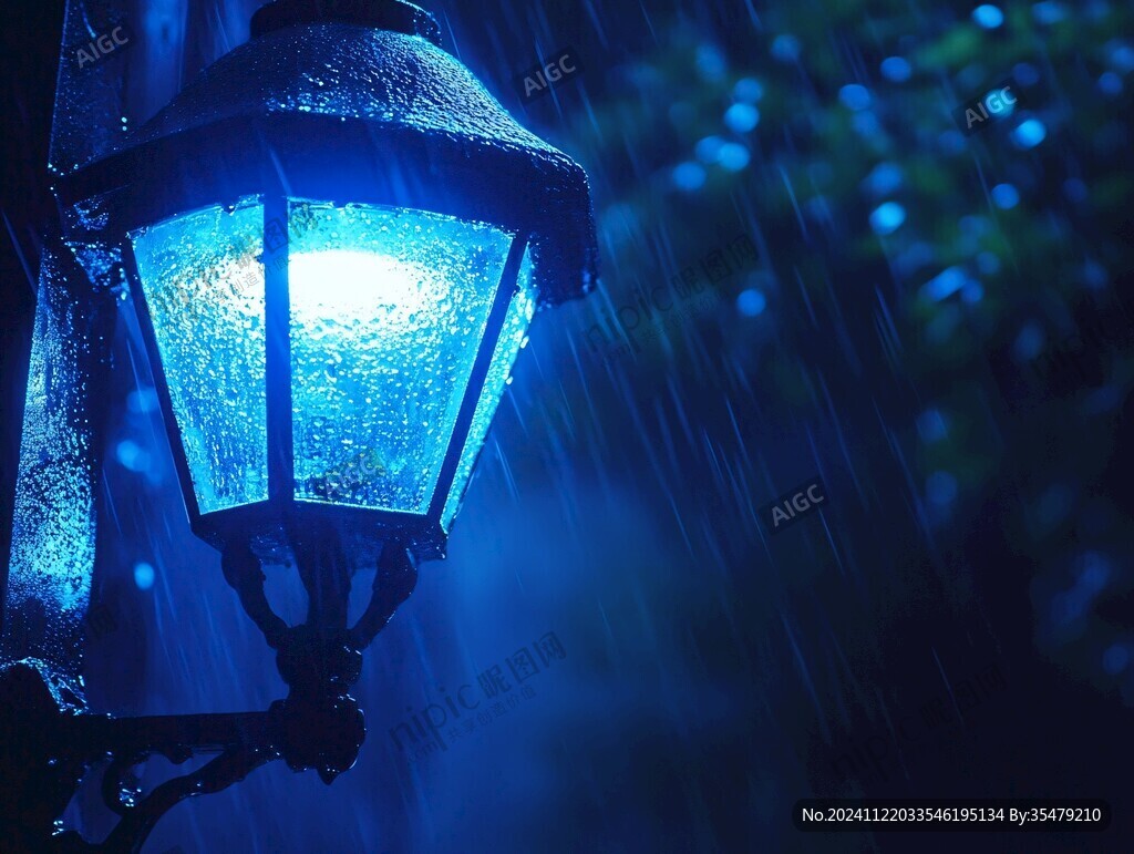 雨天街灯