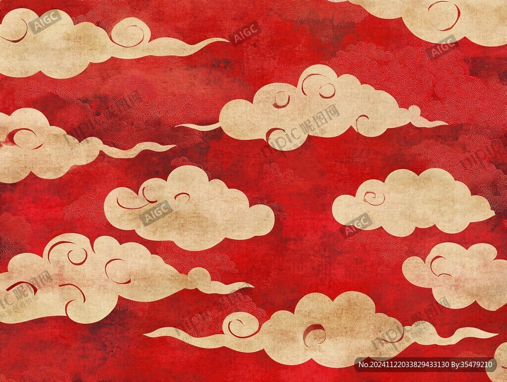 红色云纹