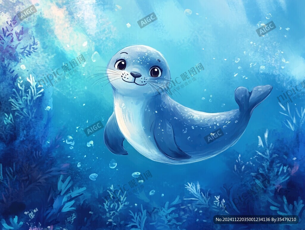 海狮插画