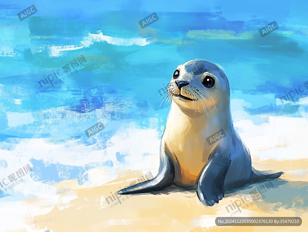 海狮插画