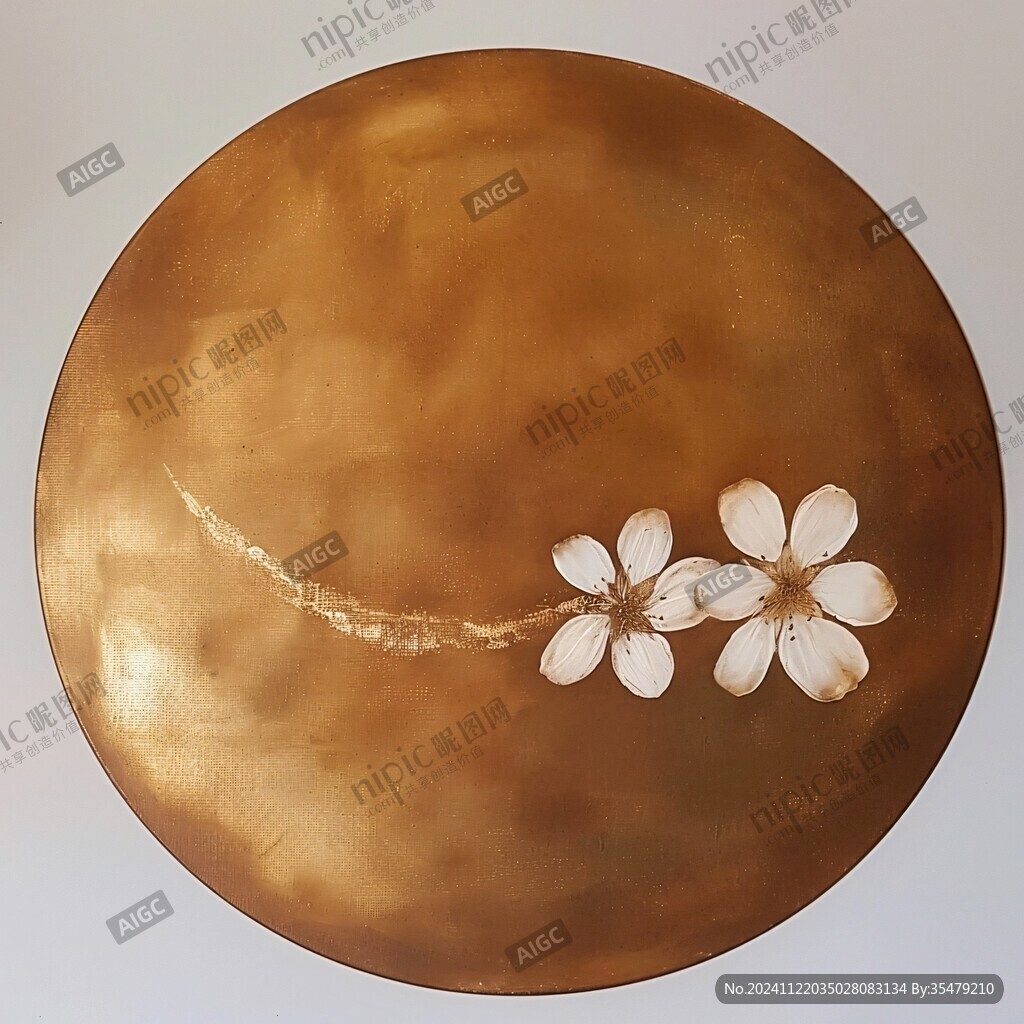 圆形金箔画