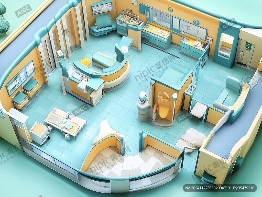医院护士站3d
