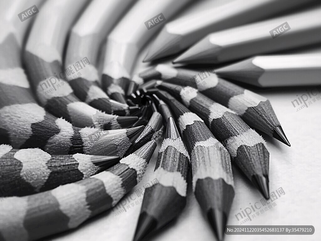 3d膨胀风铅笔
