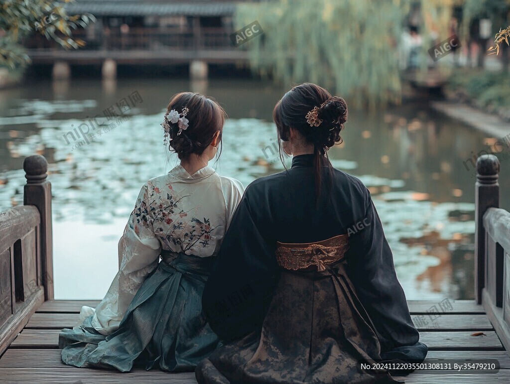 汉服背影