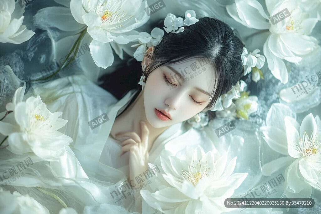 唯美少女与花系列