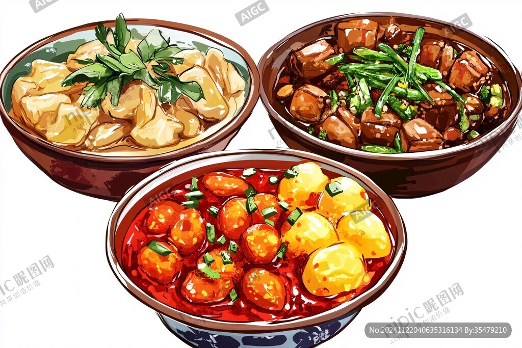 四大碗插画