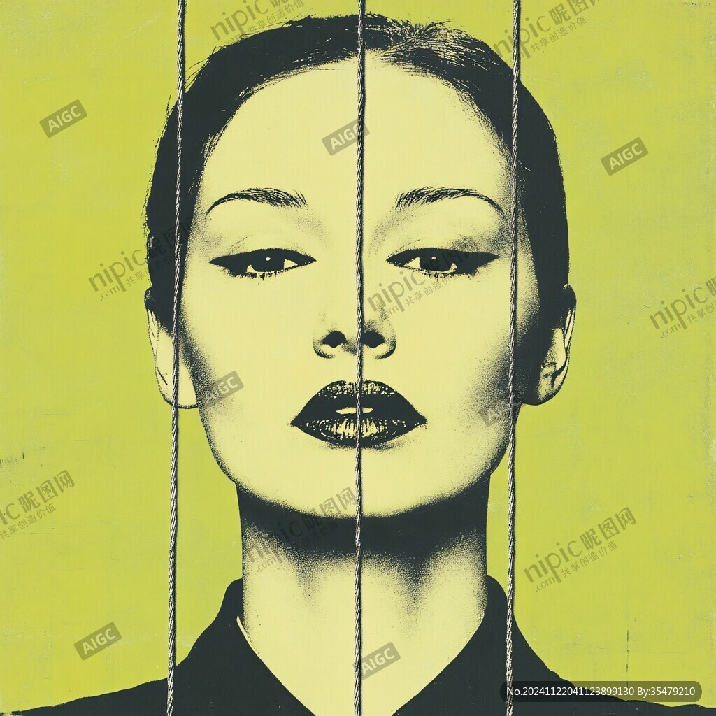 人脸色块拼接装饰画