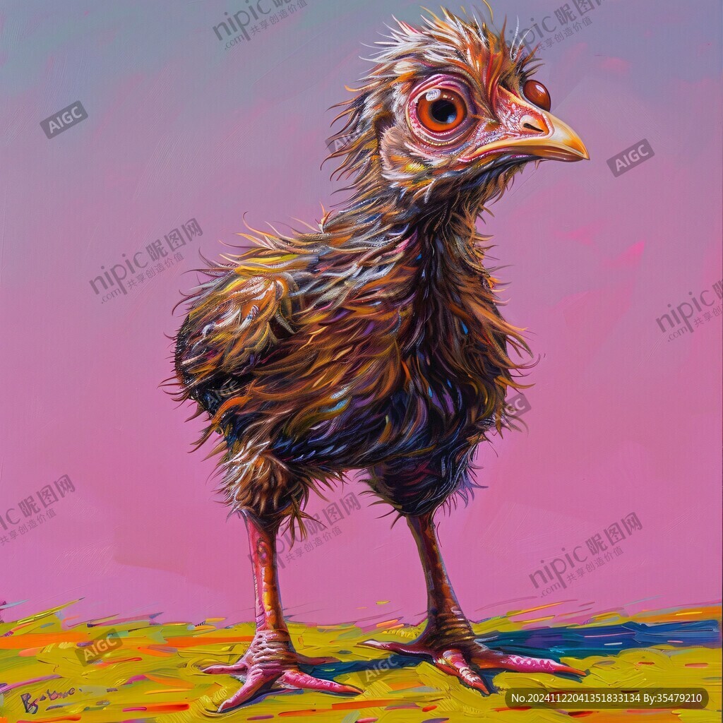 油画鸡