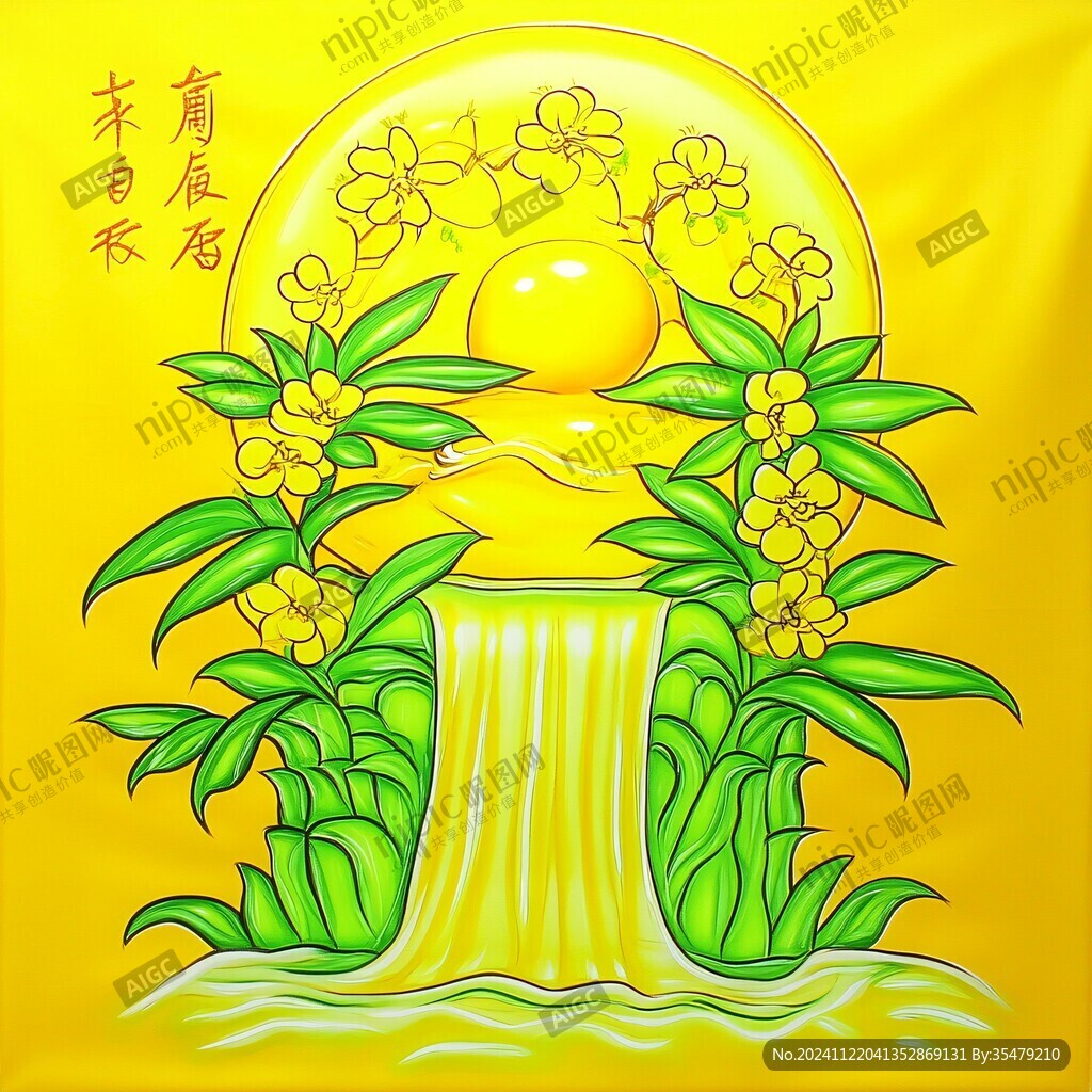 黄莲包装插画