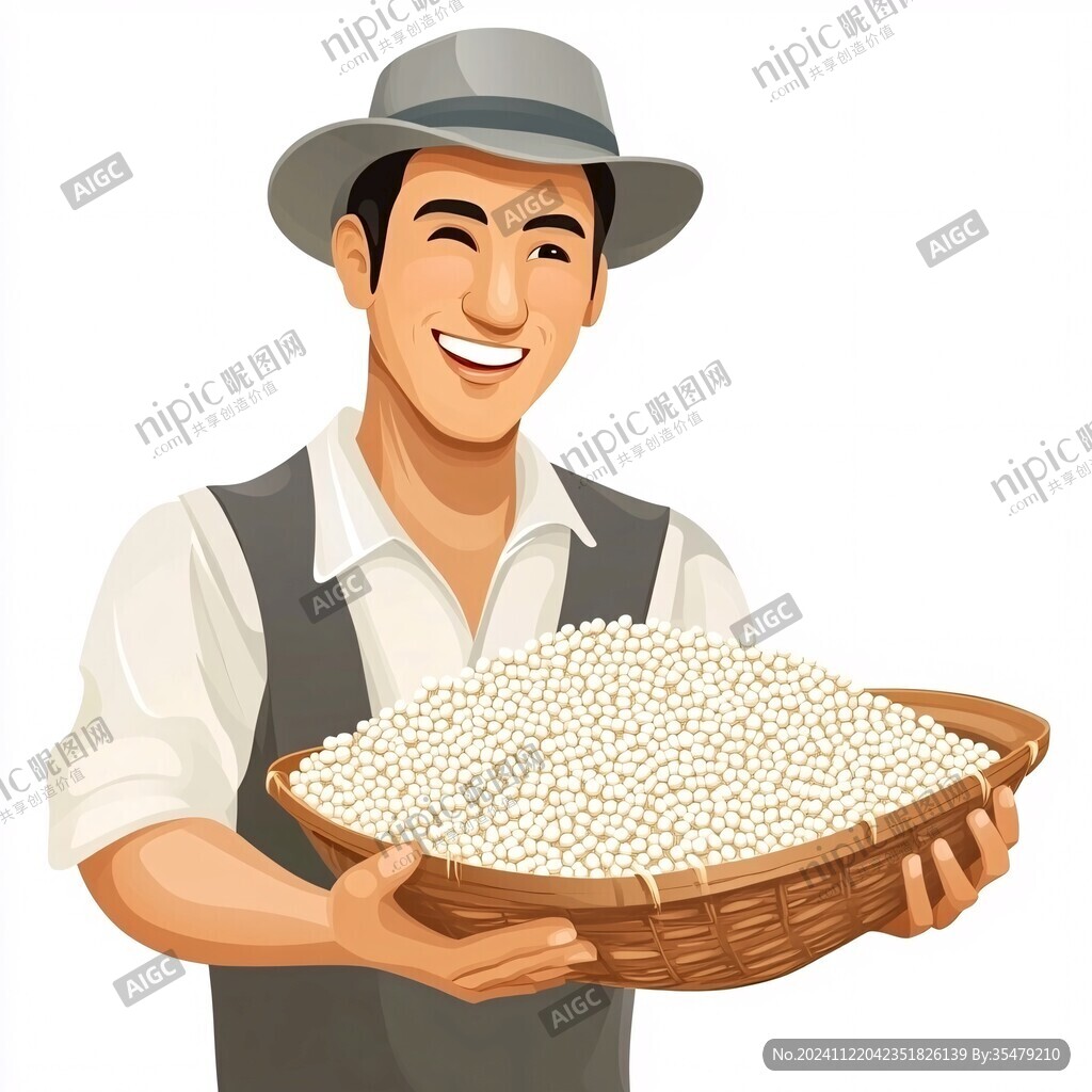 黄豆卡通插画