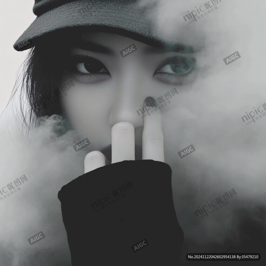 绿色头发棒球帽女孩