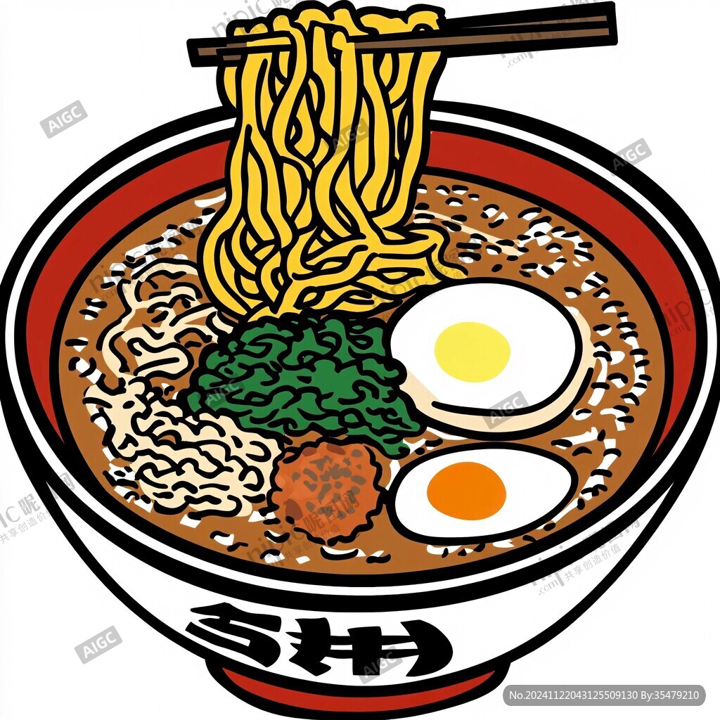 手绘美味拉面