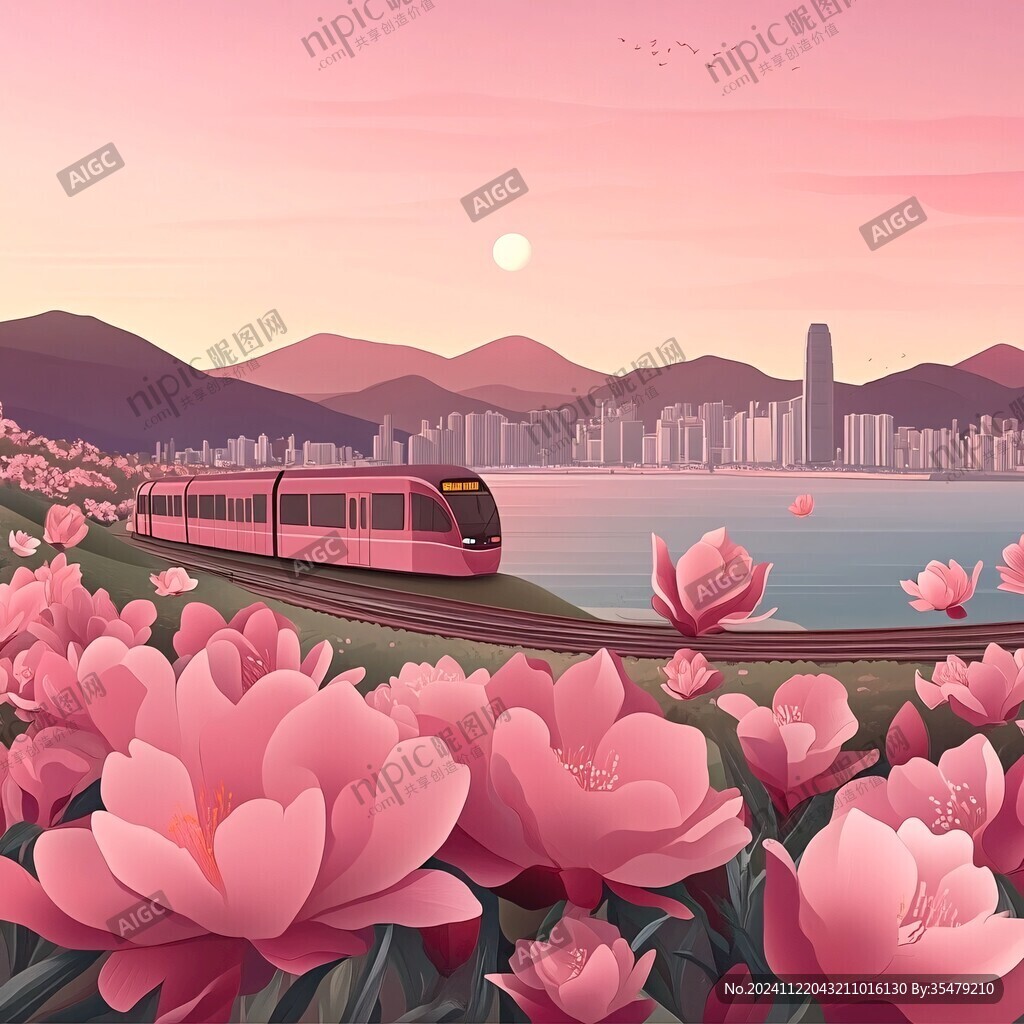 列车穿过花海