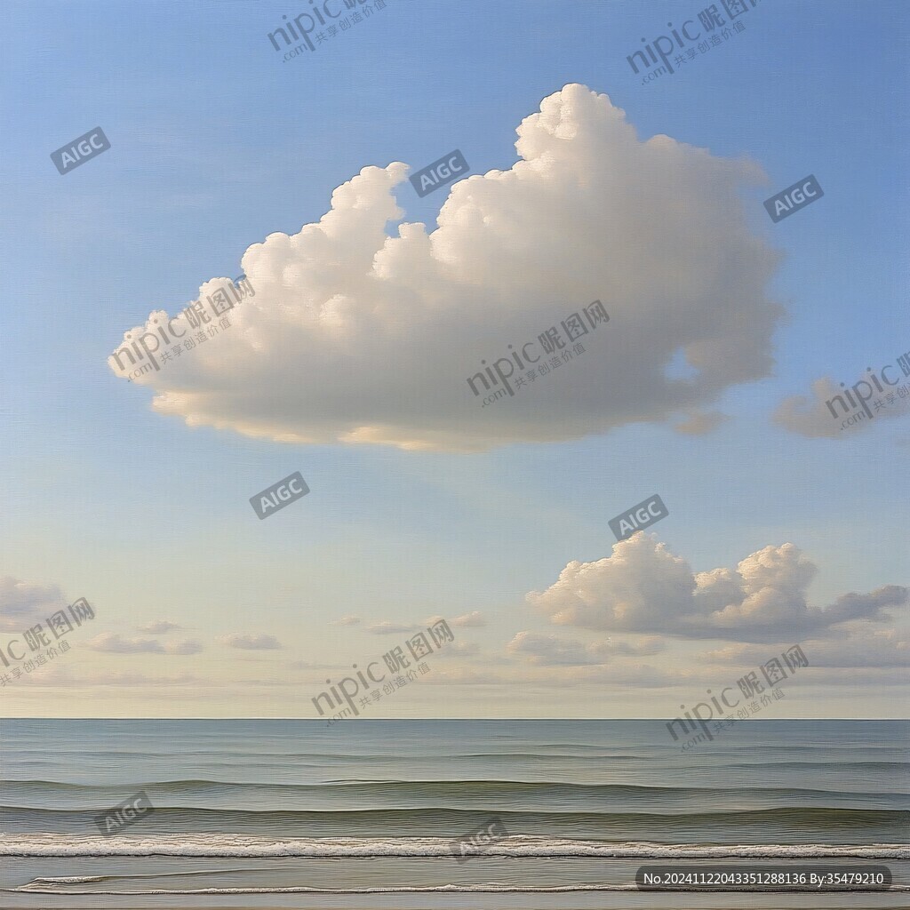 蓝天云朵大海高远