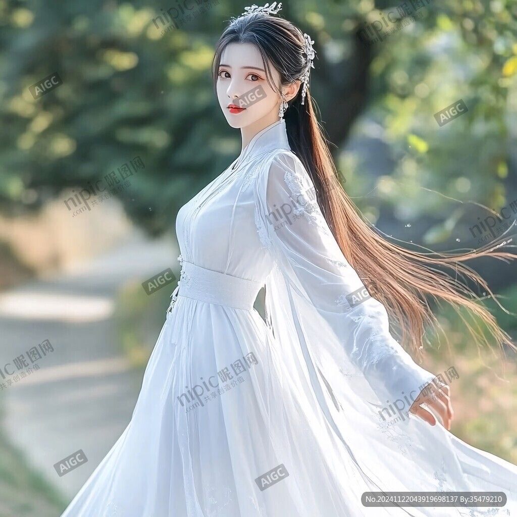 淡雅蓝色汉服